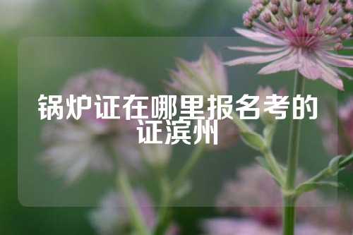 锅炉证在哪里报名考的证滨州