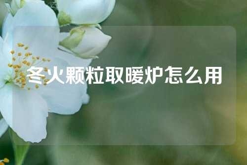 冬火颗粒取暖炉怎么用