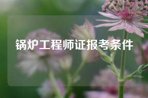 锅炉工程师证报考条件