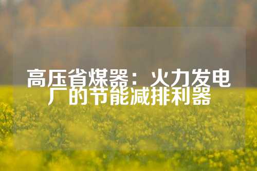 高压省煤器：火力发电厂的节能减排利器