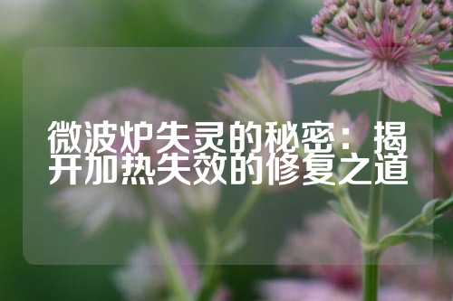 微波炉失灵的秘密：揭开加热失效的修复之道