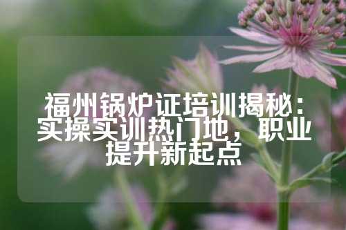 福州锅炉证培训揭秘：实操实训热门地，职业提升新起点
